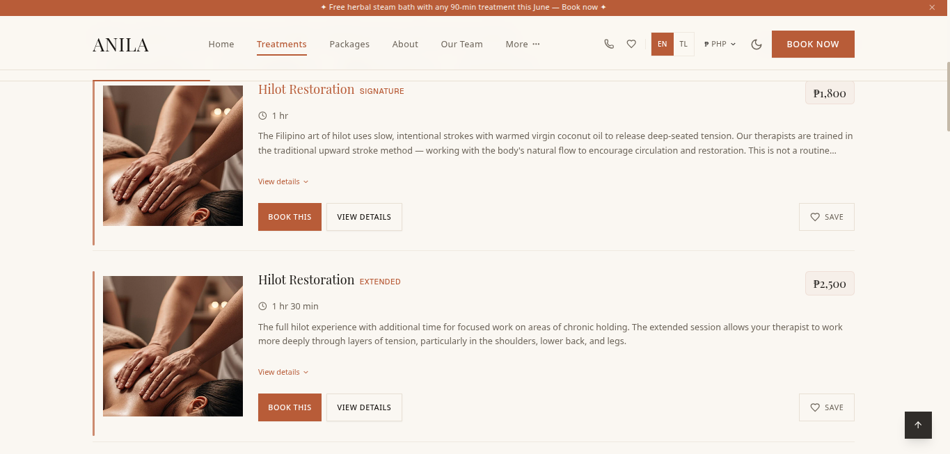 Anila website screenshot 2 of 4