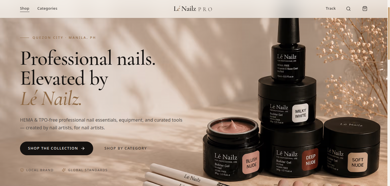 Le Nailz website screenshot 1 of 4