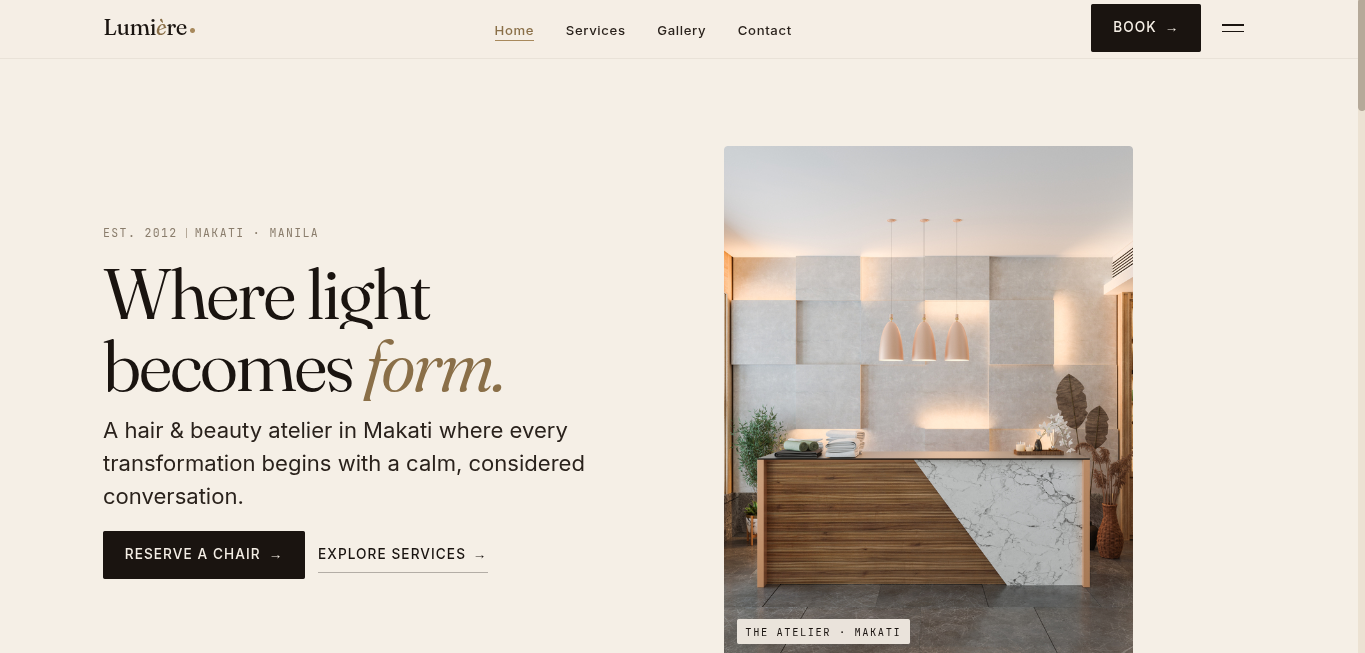 Lumiere website screenshot 1 of 4