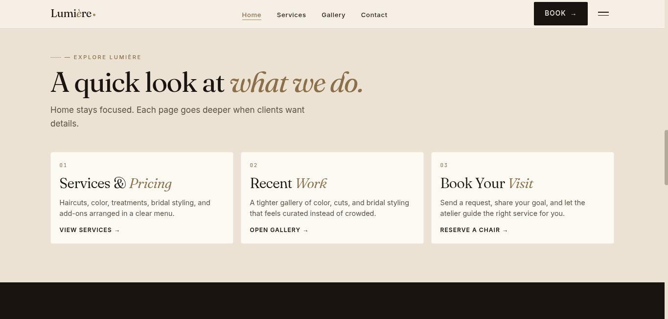 Lumiere website screenshot 2 of 4