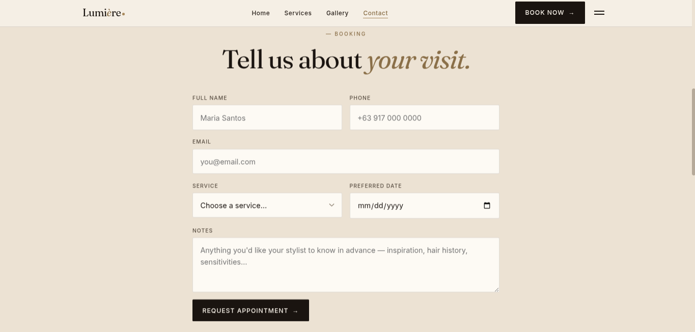 Lumiere website screenshot 4 of 4